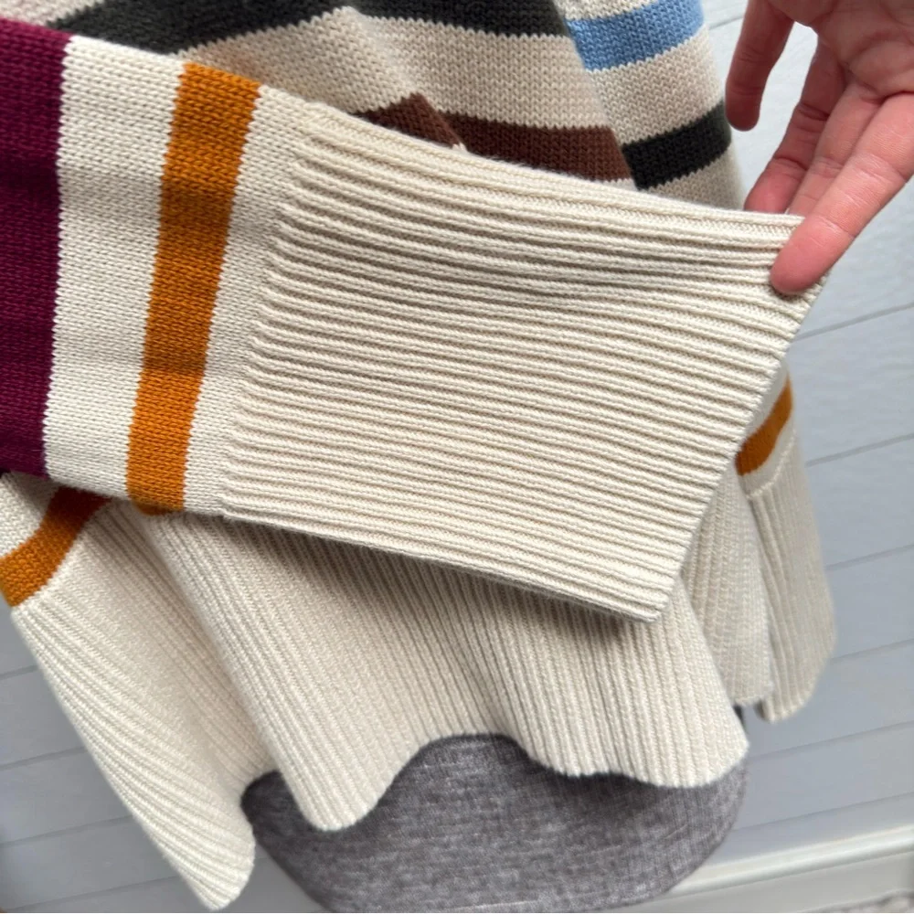 GAP Striped Cotton Knit Sweater | Coastal Earth Tones | Relaxed Fit | Size M - Picture 4 of 11